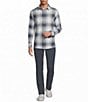 Rowm Long Sleeve Textured Ombre Plaid Shirt - Image 3