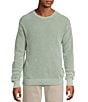 Rowm Long Sleeve Waffle Crew Neck Sweater, Color:Green - Image 1