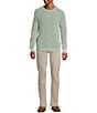 Rowm Long Sleeve Waffle Crew Neck Sweater, Color:Green - Image 3