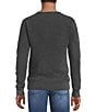 Rowm Long Sleeve Waffle Crew Neck Sweater, Color:Black - Image 2
