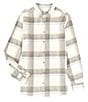 Color:Ecru - Image 1 - Nomad Collection Long Sleeve Corduroy Large Plaid Shirt