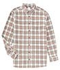 Color:Rust - Image 1 - Nomad Collection Long Sleeve Corduroy Large Plaid Shirt