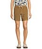 Color:Khaki - Image 1 - On The Range Flat Front Corduroy Garment Dyed Solid 7#double; Inseam Shorts