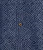 Color:Blue - Image 4 - On The Range Short Sleeve Geometric Jacquard Shirt