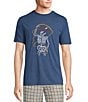 Color:Dark Blue - Image 1 - On The Range Short Sleeve Embroidered Cowboy Skeleton Graphic T-Shirt