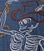 Color:Dark Blue - Image 4 - On The Range Short Sleeve Embroidered Cowboy Skeleton Graphic T-Shirt