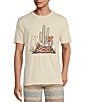 Color:Stone - Image 1 - On The Range Short Sleeve Embroidered Graphic T-Shirt