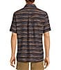 Color:Dark Navy - Image 2 - On The Range Short Sleeve Space Dyed Textured Horizontal Striped Shirt