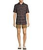 Color:Dark Navy - Image 3 - On The Range Short Sleeve Space Dyed Textured Horizontal Striped Shirt
