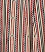 Color:Chili Red - Image 4 - On The Range Short Sleeve Stretch Poplin Stripe Print Shirt