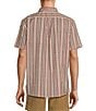 Color:Chili Red - Image 2 - On The Range Short Sleeve Stretch Poplin Stripe Print Shirt