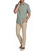 Rowm Performance Rec + Relax Short Sleeve Flower Print Textured Shirt - Image 3