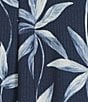 Rowm Performance Rec + Relax Short Sleeve Large Leaf Print Textured Shirt, Color:Dark Navy - Image 4