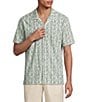 Rowm Performance Rec + Relax Short Sleeve Medallion Print Textured Camp Shirt - Image 1