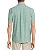 Rowm Performance Rec + Relax Short Sleeve Medallion Print Seersucker Shirt, Color:Green - Image 2