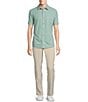 Rowm Performance Rec + Relax Short Sleeve Medallion Print Seersucker Shirt, Color:Green - Image 3