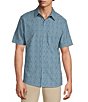 Rowm Performance Rec + Relax Short Sleeve Medallion Print Textured Shirt - Image 1