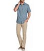 Rowm Performance Rec + Relax Short Sleeve Medallion Print Textured Shirt - Image 3