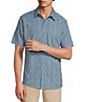 Rowm Performance Rec + Relax Short Sleeve Medallion Print Textured Shirt - Image 1