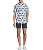Rowm Performance Rec + Relax Short Sleeve Sketch Floral Print Textured Shirt, Color:White - Image 3