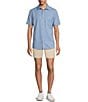 Rowm Performance Rec + Relax Short Sleeve Solid Textured Shirt, Color:Greyed Indigo - Image 3