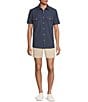 Rowm Performance Rec + Relax Short Sleeve Western Geo FloralPrint Textured Shirt, Color:Dark Navy - Image 3