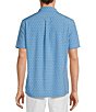 Color:Bright Blue - Image 2 - Performance Short Sleeve Geometric Circle Print Shirt
