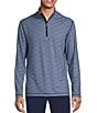 Color:Ink Blue - Image 1 - Rec & Relax Long Sleeve Performance Geometric Quarter-Zip Pullover