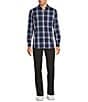 Rowm Rec + Relax Long Sleeve Performance Large Dark Plaid Pattern Shirt, Color:Ink Blue - Image 5