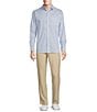 Rowm Rec + Relax Long Sleeve Performance Tile Geometric Print Shirt, Color:Light Indigo - Image 3