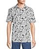 Color:White - Image 1 - Rec & Relax Short Sleeve Mesh Abstract Print Shirt
