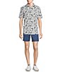 Color:White - Image 3 - Rec & Relax Short Sleeve Mesh Abstract Print Shirt