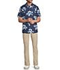 Rowm Rec + Relax Short Sleeve Performance Bloom Print Shirt, Color:Navy - Image 3