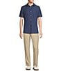 Rowm Rec + Relax Short Sleeve Performance Circle Print Shirt, Color:Ink Blue - Image 3