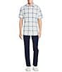 Color:White - Image 3 - Rec & Relax Short Sleeve Performance Extra Large Plaid Print Shirt