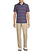 Rowm Rec + Relax Short Sleeve Performance Stripe Print Shirt, Color:Ink Blue - Image 3