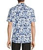 Rowm Rec + Relax Short Sleeve Performance Watercolor Print Shirt, Color:White - Image 2