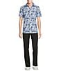 Rowm Rec + Relax Short Sleeve Performance Watercolor Print Shirt, Color:White - Image 3