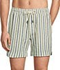 Rowm Seersucker Abstract Stripe 6#double; Inseam Swim Trunks - Image 1
