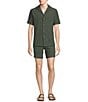 Rowm Short Sleeve Geo Terry Camp Shirt, Color:Antique Green - Image 3