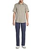 Rowm Short Sleeve Hemp Tile Print Point Collar Button Front Shirt - Image 3
