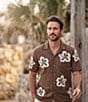 Rowm Short Sleeve Jacquard Button Front Sweater Knit Shirt - Image 5