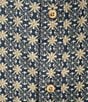 Rowm Short Sleeve Outsider Geo Floral Print Button Front Shirt, Color:Dark Blue - Image 4