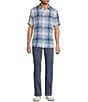 Rowm Short Sleeve Plaid Herringbone Button Front Shirt - Image 3