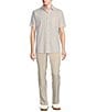 Rowm Short Sleeve Seersucker Multi Stripe Print Shirt, Color:Soft Coral - Image 3