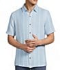 Rowm Short Sleeve Solid Herringbone Button Front Shirt - Image 5