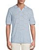 Rowm Short Sleeve Solid Jacquard Johnny Collar Knit Shirt - Image 1