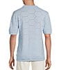 Rowm Short Sleeve Solid Jacquard Johnny Collar Knit Shirt - Image 2