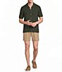 Rowm Short Sleeve Solid Slub Button Front Sweater Knit Shirt - Image 3