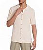 Rowm Short Sleeve Solid Slub Button Front Sweater Knit Shirt - Image 5
